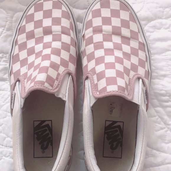 light pink checker vans